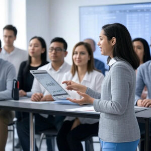 Équipe de gestion de projet de construction analysant la planification et l'allocation des ressources partagées